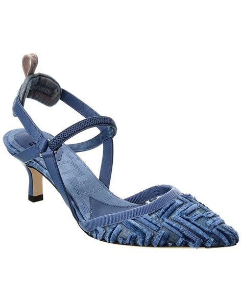 fendi metallic blue shoes|Dark blue mesh and black leather low.